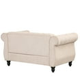 thumbnail image 5 of 60" Elegant Modern Upholstered Sofa with Solid Wood Legs, Mid-Century Loveseat Sofa Chair with Buttoned Tufted Backrest and Detachable Cushion, Suitable for Living Room, Beige, 5 of 9