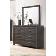 thumbnail image 3 of Contemporary Bedroom Furniture Queen Size Bed Set Dresser Mirror Nightstand Brown Finish 4pc, 3 of 4