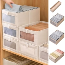 Folding Wardrobe Storage Box | Cloth Organizer | Drawer Style with Viewable Window | Stackable | Foldable Design | Large Capacity | Modern Minimalism | 1 Pack | 40x27x17cm | Clothes Sweaters Pants