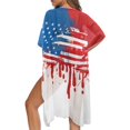 thumbnail image 5 of HELLHERO Polyester Bathing Suit Cover Up for Beach Lightweight Free Size Long Kimono Swimsuit Cover Up American Flag Design, 5 of 6