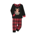 thumbnail image 3 of Qiylii Christmas Family Matching Pajamas Set Parent-Child Elk Print Long Sleeve Shirt and Plaid Pants Set Loungewear Soft Sleepwear for Holiday Pjs Sets with Dog, 3 of 7