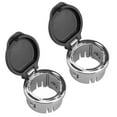 thumbnail image 4 of Zcargel Pair 12V Power Outlet Dash Cap for Chevrolet Silverado GMC Sierra Tahoe 2007-2013 Replace 20983936 25793816 ABS Black Chrome Pop-out Knob, 4 of 10