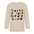 thumbnail image 3 of Jinhomg Mens Holiday Tops 2025 Trendy Valentine's Day Heart Print Shirts Big and Tall Comfy 3/4 Sleeve Crew Neck T-Shirts Male Dating Wear Beige L, 3 of 4