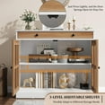 thumbnail image 1 of Modern Sideboard Buffet Cabinet with 2 Glass Doors, Large Drawer & Adjustable Shelf – Entryway Storage Console Table – Accent Piece for Dining Room, Kitchen, Living Room, 1 of 8