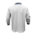 thumbnail image 4 of Hanerdun Men Formal Polo T-Shirts Male Button Up Long Sleeve Tee Tops Light Gray XL, 4 of 5