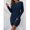 Navy Blue, variant on Womens Blue Knit Sweater Dress, Long Sleeve Casual Fall Winter Mini Dress