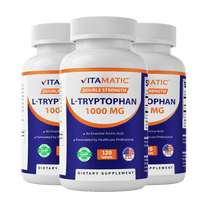Vitamatic | 3 Pack L-Tryptophan 1000mg 120 Tablets ( Total 360 Tablets)