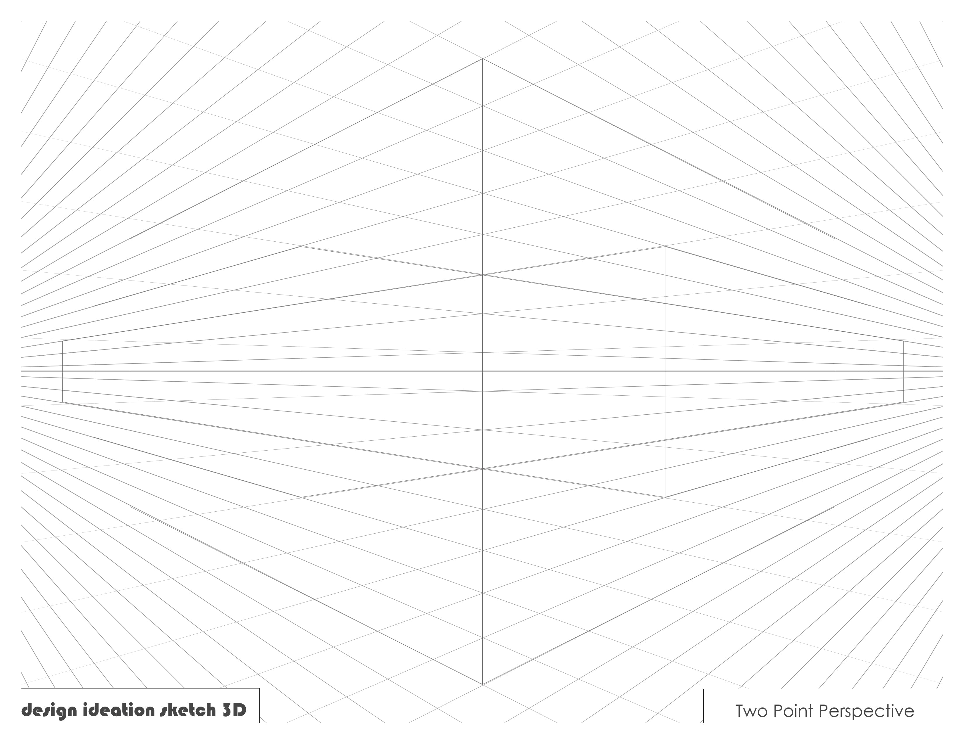 Perspective Grid Pad. Removable Sheets. Mixed Media Paper. Reinforced Lay Flat Binding. 2 Point. Grey. (11" X 17") PAD-2550-TS-H (1 Pad)