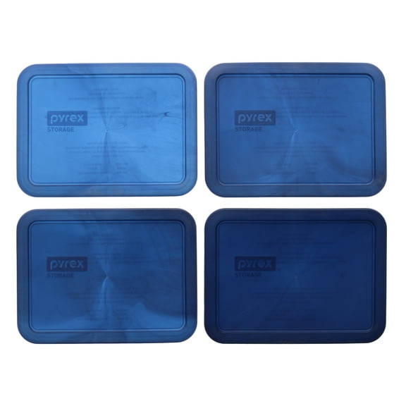 Pyrex 7210-PC 3-Cup Translucent Marbled Blue Replacement Food Storage Lids (4-Pack)
