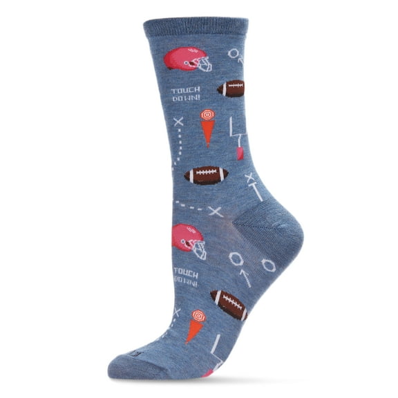 MeMoi Touchdown Bound Bamboo Blend Crew Sock - Mens - Male