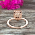 thumbnail image 2 of 1.75 Carat 8x6mm Oval Cut Morganite Engagement Ring Bottom Diamond Moissanite HALO Designed Bridal Ring Wedding Ring 10K Rose Gold Anniversary Gift, 2 of 6