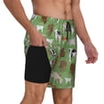 thumbnail image 2 of Yiaed Cows And Calves Print Mens Swim Trunks Bathing Suit Compression Liner Beach Swim Shorts Swimwear Quick Dry Zipper Pocket No-Chafing Board Short-Small, 2 of 6