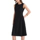 thumbnail image 4 of INSPIRE CHIC Vestidos de Verano Casual para Mujeres, Vestido Midi A-Line sin Mangas con Cuello Redondo y Bolsillos, S Negro, 4 of 6