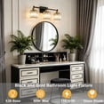 thumbnail image 6 of Deyidn Modern 3-Light Bathroom Vanity Light with Crystal Shades, 22 Inch Black Gold Dimmable Light Fixture for Mirror, 6 of 8