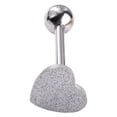 thumbnail image 2 of SeekLGT Tongue Rings Surgical Steel Heart Shape Body Piercing Jewelry for Women Silver Flat Tongue Piercing Stud 14G 1pc, 2 of 8