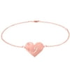 Personalized Initial Heart Anklet in 14Kt Rose Gold Plated Sterling Silver