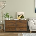 thumbnail image 6 of IKENO 6 Drawer Double Dresser, Industrial Wood Dresser for Bedroom, Sturdy Steel Frame, 6 of 7