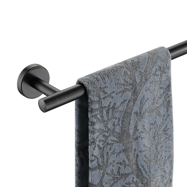 JQK Toallero de bronce frotado con aceite de 12 pulgadas de acero inoxidable 304 de 0.031 in de espesor, toallero de baño, soporte de pared, longitud total de 15 pulgadas TB110L12-ORB