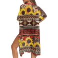 thumbnail image 5 of HELLHERO Breathable Long Kimono Swimsuit Cover Up for Summer High Quality Fabrics Lightweight Bathing Suit Cover Up Sunflower Geometric Stripe, 5 of 6