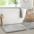 thumbnail image 4 of Nestl Set of 2 Absorbent Memory Foam Bath Mat Set Bathroom Rugs, Silver, Large 20"x32", 4 of 8