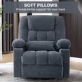 thumbnail image 4 of UHOMEPRO Swivel Rocker Recliner Chair with Massage and Heat, Reclining Lounge Chair with 8 Point Vibration, 65° Rocking, Cup Holders, USB Port and Storage Pockets, Blue, 4 of 8