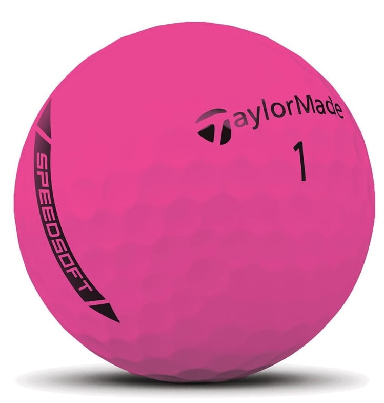 TaylorMade SpeedSoft Golf Balls (1Dozen) Soft Feel, High Visibilty Pink -