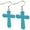 Blue, variant on Fashion Alloy Multicolor CZ Religious Cross Drop Dangle Earrings