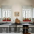 thumbnail image 5 of Christmas Kitchen Curtains and Valances Set of 3,Poinsettia Holly Christmas Decoration,Winter Xmas Curtains and Valances Short Curtain Set for Kitchen Bedroom Holiday Decor 36In, 5 of 7