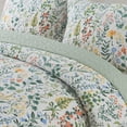 thumbnail image 3 of Juego De Colcha De Algodón Newlake, Juego De Colcha De Retales Reversible, Estampado Floral Clásico Verde, Tamaño King, 3 of 5