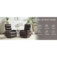 thumbnail image 6 of CQSXDA Cozy Heat Massage Manual Recliner Chair with Rocker and Swivel in Elegant Fabric Ideal for Your Living Room Comfort，Brown, 6 of 14