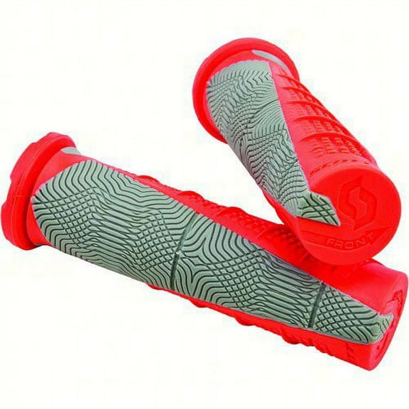 Scott Deuce Half Waffle ATV Neon Red/Gray Grips (217892-5858)