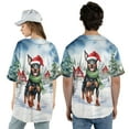 thumbnail image 5 of Hello Winter Doberman Pinscher Frosty Morning Walk Welcome Snowy Christmas All Over Print 3D Baseball Shirt Doberman Dog Lover Gifts Softball Sport - 02018, 5 of 6