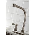 thumbnail image 4 of Kingston KB718ACL American Classic Two-Handle 4-Hole 8" Centerset Kitchen Faucet with Side Sprayer in Brushed Nickel, 4 of 7