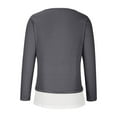 thumbnail image 5 of Annhoo Womens Tops Square Neck Long Sleeve Side Button Dressy Shirts Loose Pleated Color Block 2 in 1 Tunics, 5 of 8