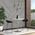 thumbnail image 2 of Contemporary Round 35.5" Wood Dining Table with Pedestal Base in White/Chrome, 2 of 4