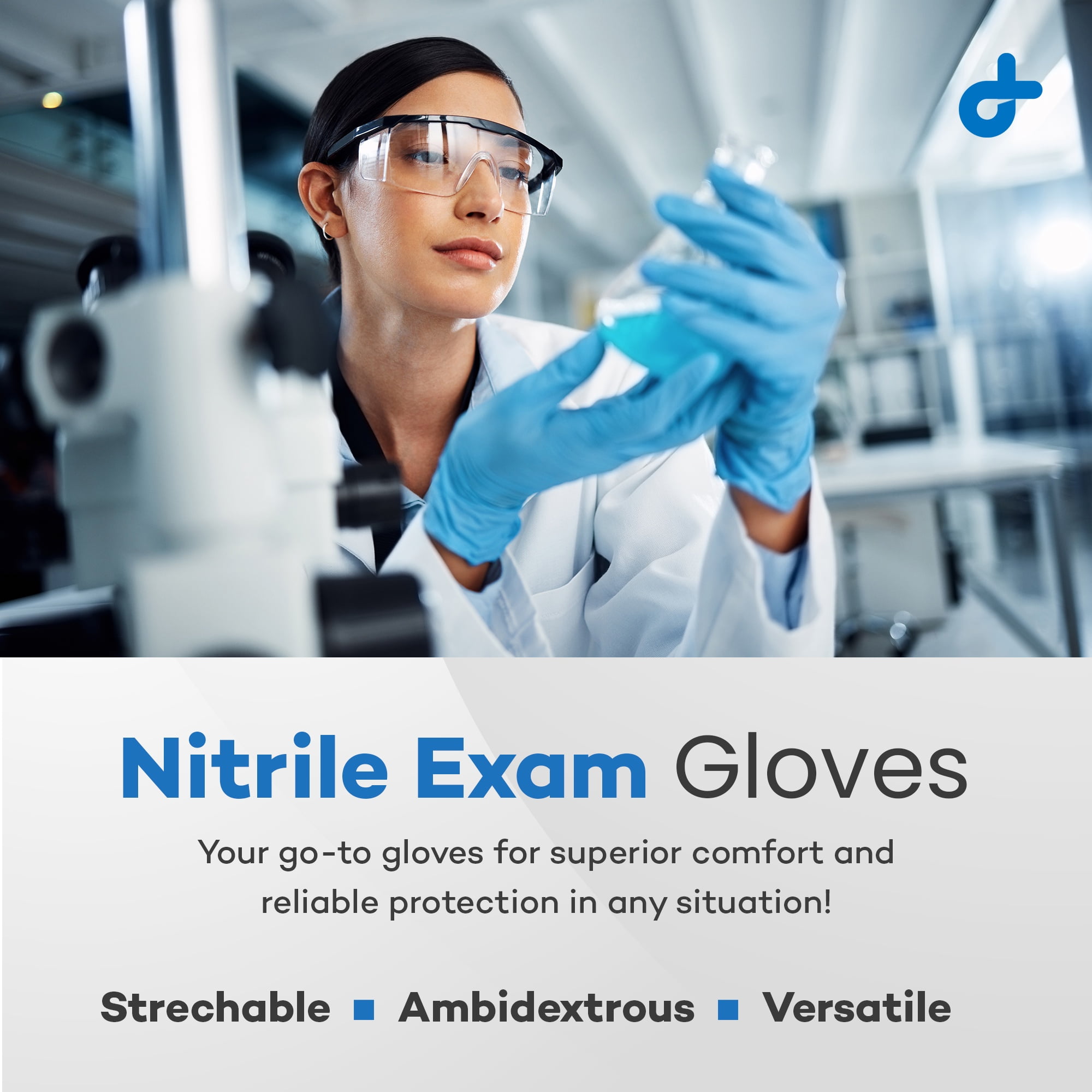 Dealmed Nitrile Exam Gloves | Powder-Free, Latex-Free Medical Gloves | Disposable Gloves for Food Prep, Cleaning, Tattoo, Hair Dye, Medical & Surgical Use | Sky Blue, Large - 100/Box (Pack of 10)