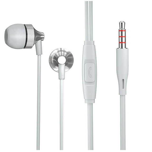 Unatoiry Mic Earbuds For Phone Long Service Life Comfortable To Wear Non-Loosing In-ear Wired Earphone Stable silver 1Set