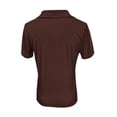 thumbnail image 5 of Delayuji Women's Short Sleeved Business Casual Top V Neck Work Shirt Top Brown Xxl Polyester,Spandex Short Sleeve Shirts for Women, 5 of 5