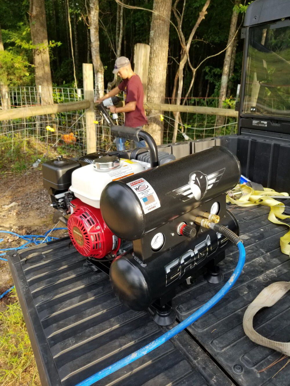 Eagle Compressor Portable Gas Twin Tanks Air Compressor 4 Gallon