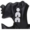 thumbnail image 2 of Pendientes colgantes de acrílico de herradura de moda declaración de ácido acético gota larga Earrin, 2 of 4