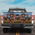 thumbnail image 2 of Lotusprinthandmade Colorful Flower Rottweiler Dog Tailgate Wrap 2 Sizes (24"x58") – Dog Lover Tailgate Wrap, 2 of 5