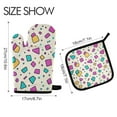 thumbnail image 2 of Yayeee Oven Mitts and Pot Holder Set of 2 Heat Resistant Kitchen Gloves Baking Hot Pad, Beige Retro Pattern, 2 of 5