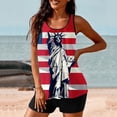 thumbnail image 2 of WREESH Women's Patriotic Tankini Swimsuit High-Waisted Two-Piece 4th of July Print Summer Swimwear Red, 2 of 6