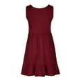 thumbnail image 4 of AherBiu Robes d'Été pour Femmes 2024 Décontractées Sans Manches Ligne A Midi Col Rond Fluide Longueur Genou, 4 of 5