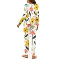 thumbnail image 3 of Yuyamidu Colorful Flower Women's Pajama Sets Long Sleeve Nightwear Floral Daily Wear Shirts Pants with Pockets Jogger Set 2 Piece Soft Crewneck Sleep Wear Size 2XL, 3 of 7