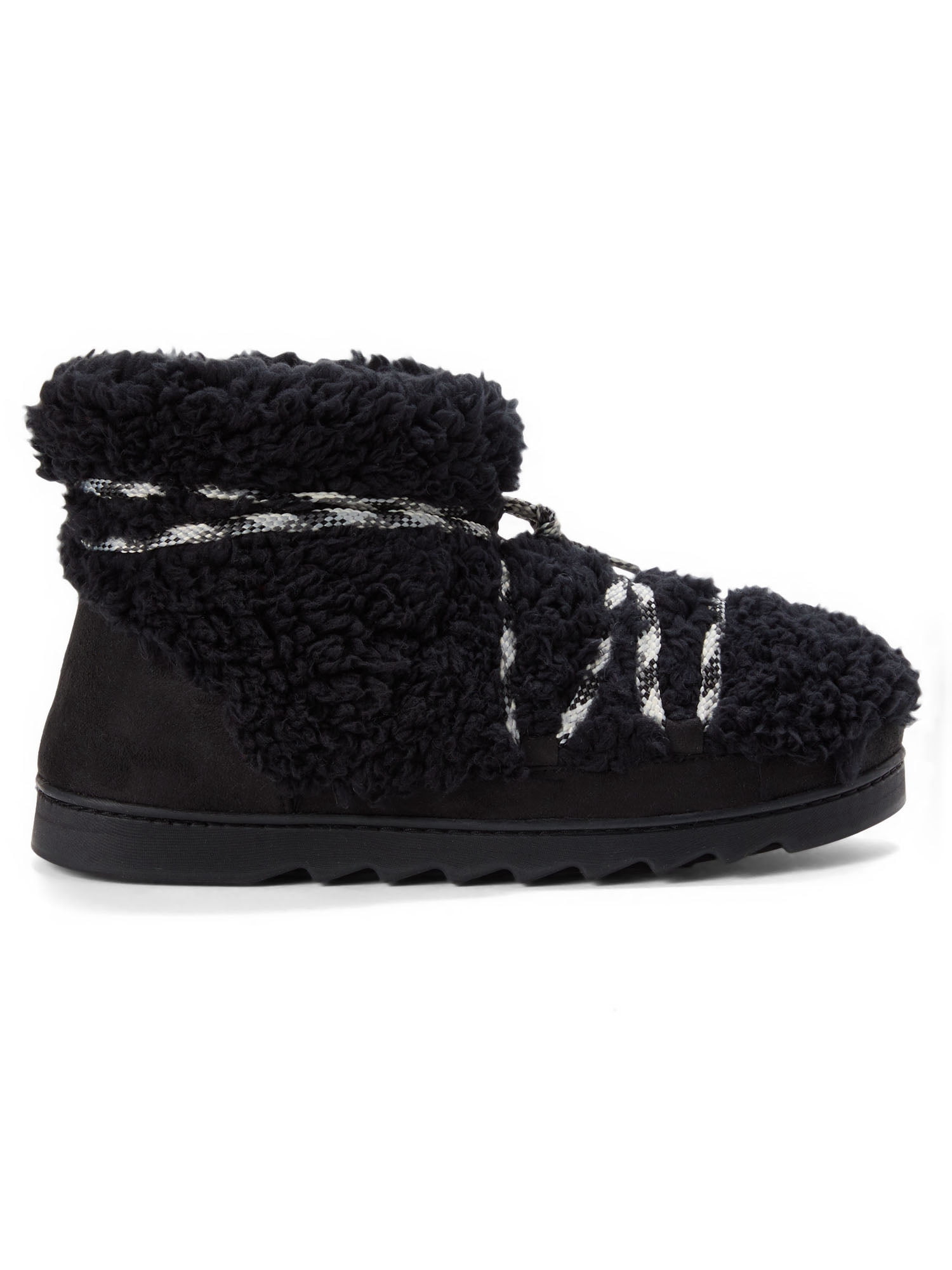 Dearfoams Cozy Comfort Women's Lace Up Teddy Slipper Booties