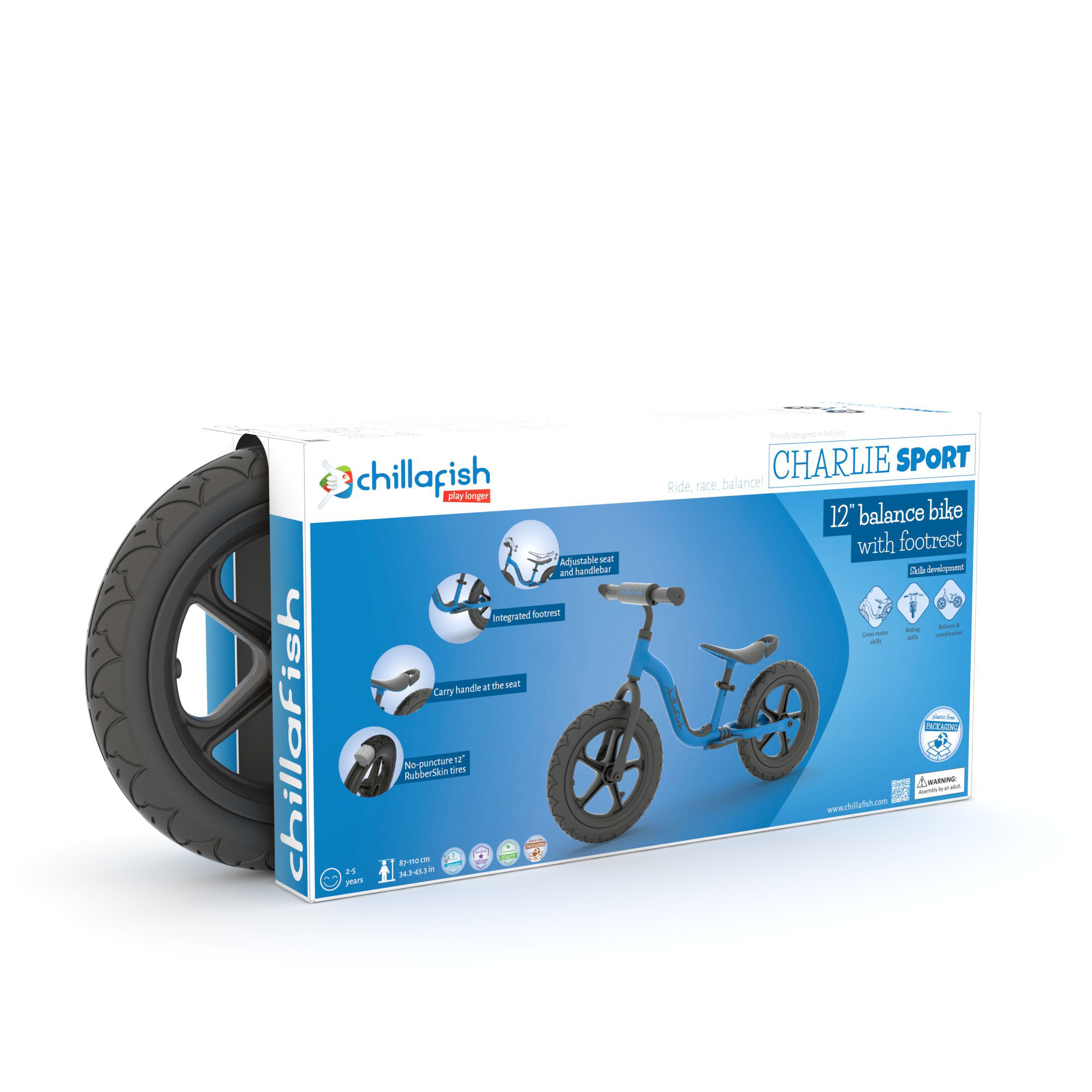 Chillafish Charlie Sport 12 Inch Balance Bike, Navy photo 7