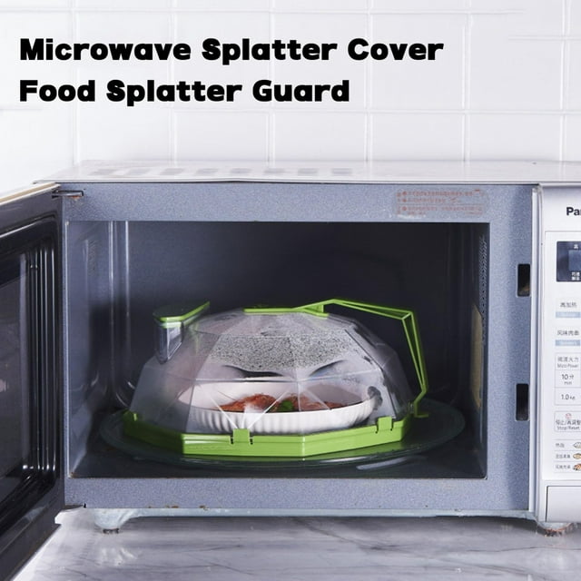 fheaev Couvercle et Micro-Ondes 2-en-1 Amélioré pour Protection Alimentaire Couvercle pour Micro-Ondes Transparent Four avec Articles d'Eau