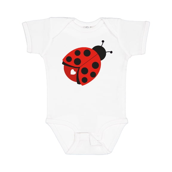Inktastic Ladybug with a White Heart Girls Baby Bodysuit