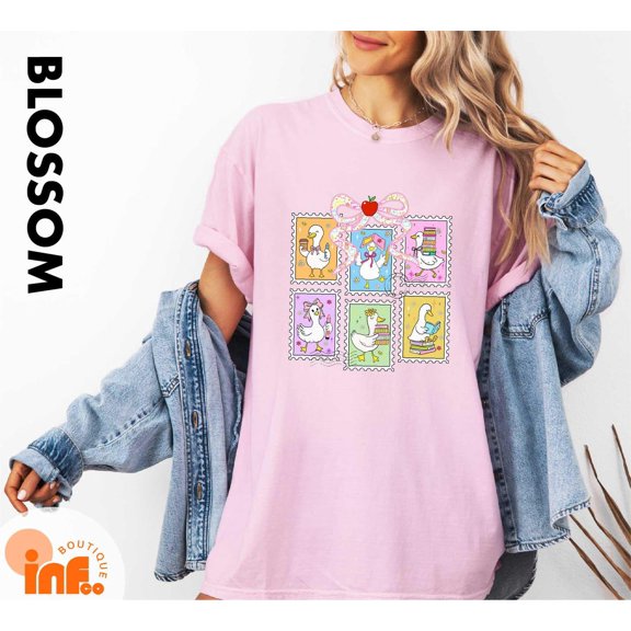 Velto Teacher Goose T-Shirt, Back to School Shirt, Postal Stamp Teacher Tee, Teacher Shirt, Teacher Appreciation Gift All Size S-5XL